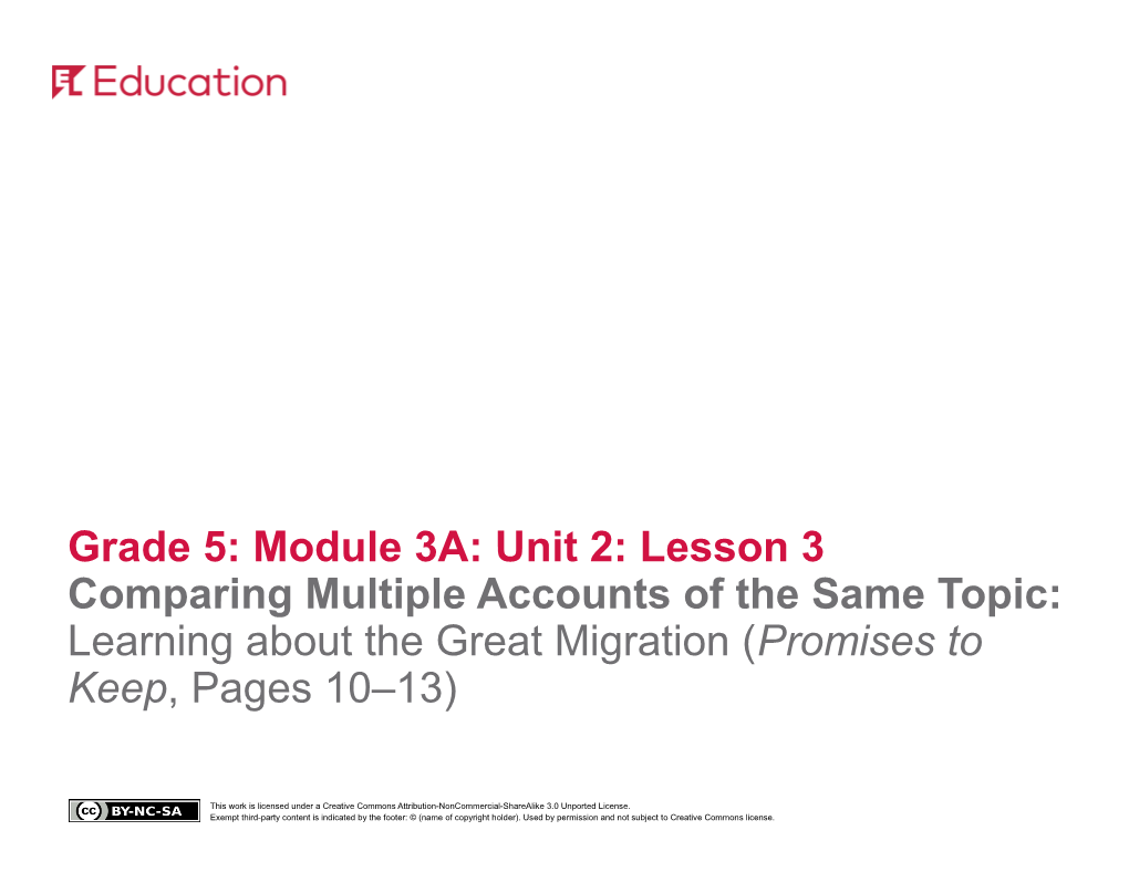 Grade 5: Module 3A: Unit 2: Lesson 3