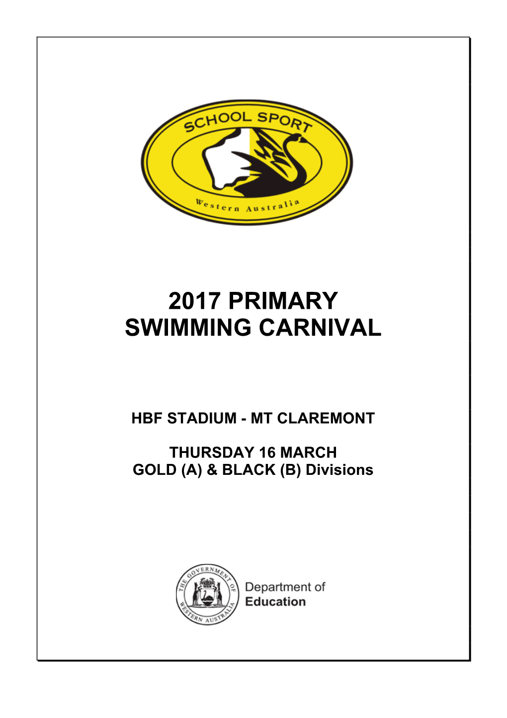 Primary Swimming Carnival Booklet