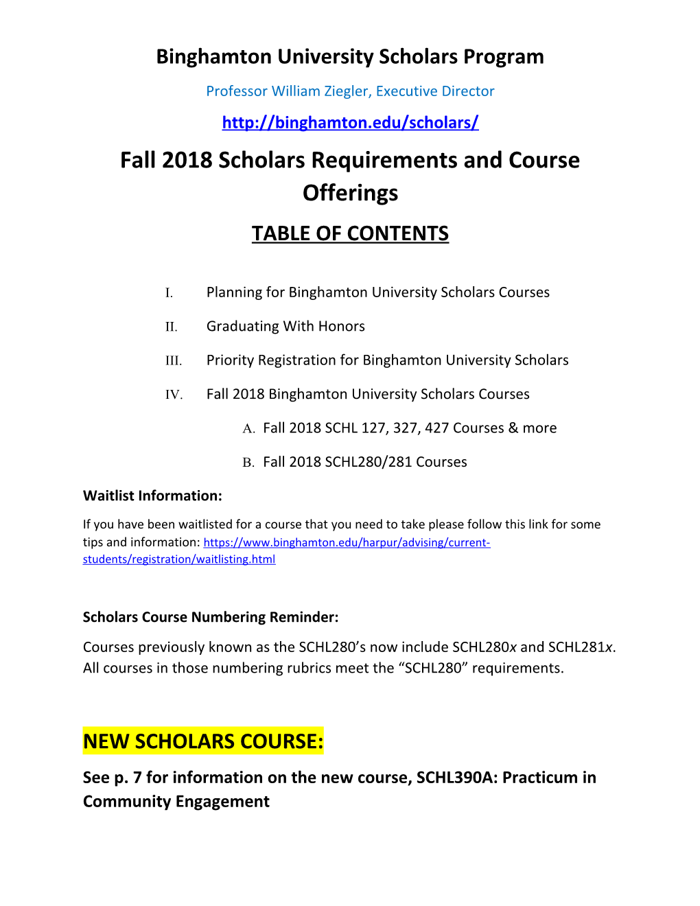 Binghamton University Scholars Program