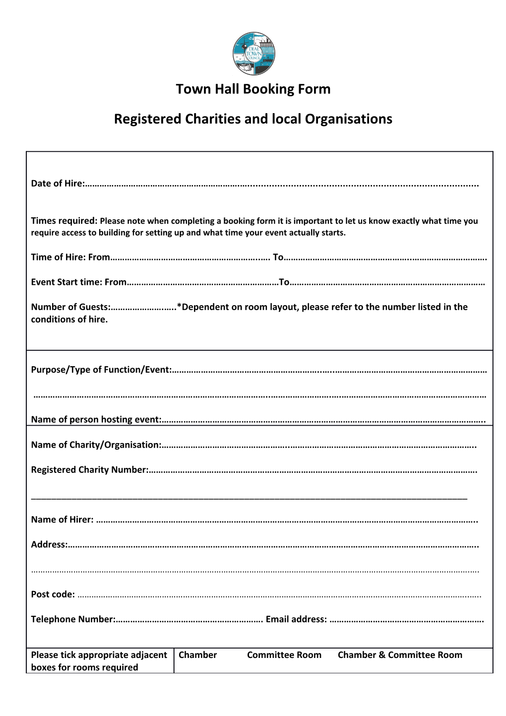 Registered Charities and Local Organisations