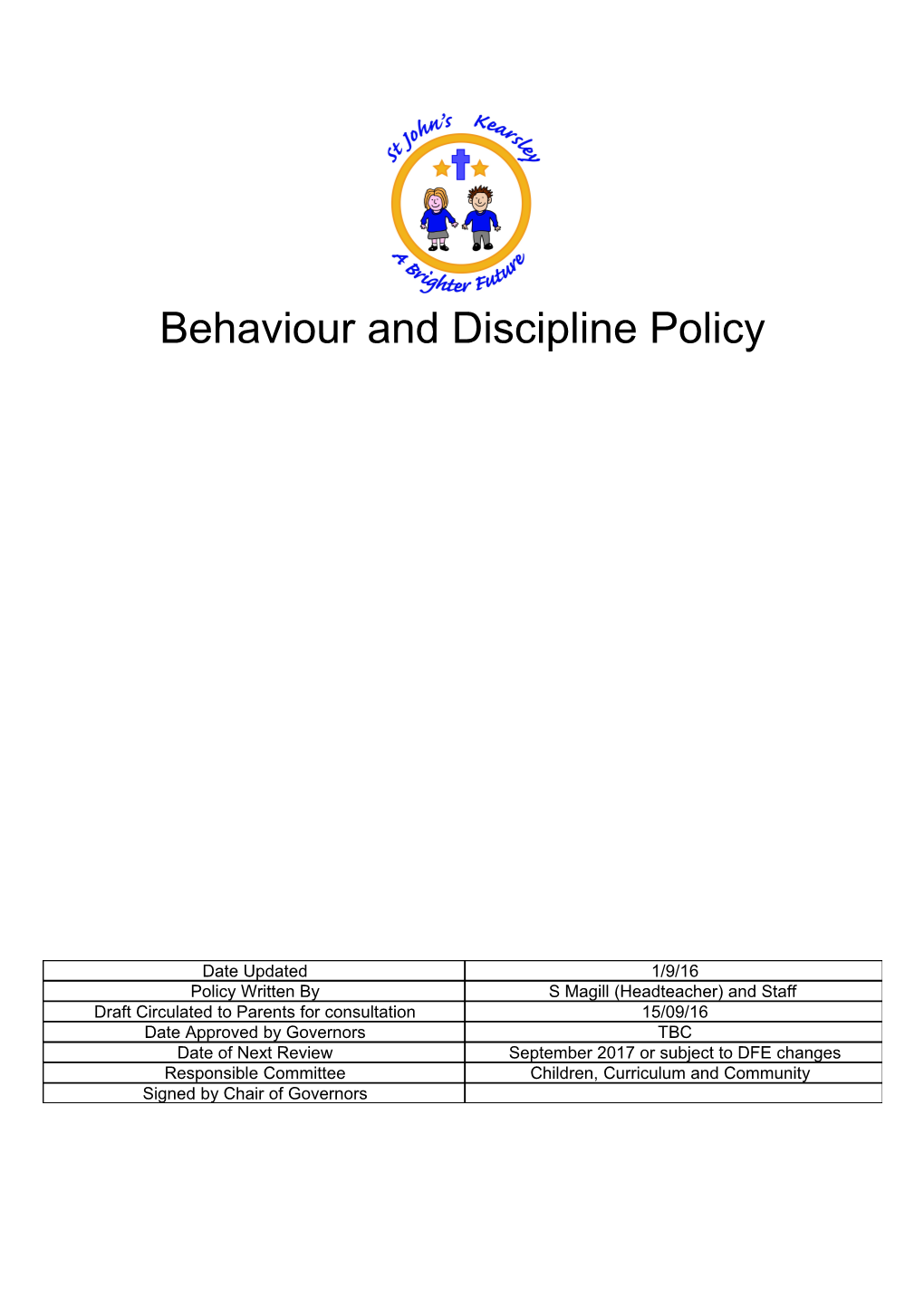 Behaviour and Discipline Policy s1