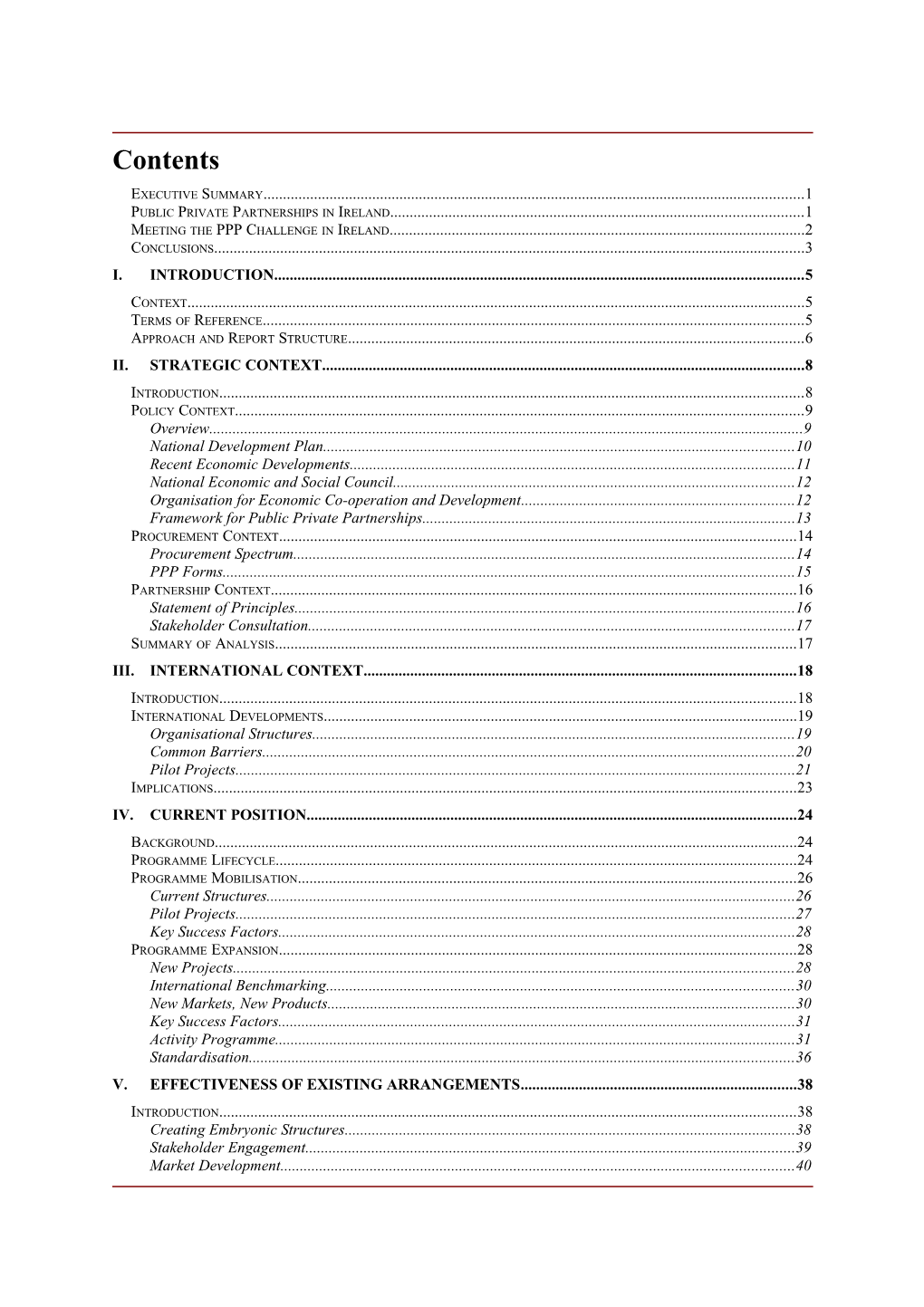 Department of Finance Review of PPP Structures