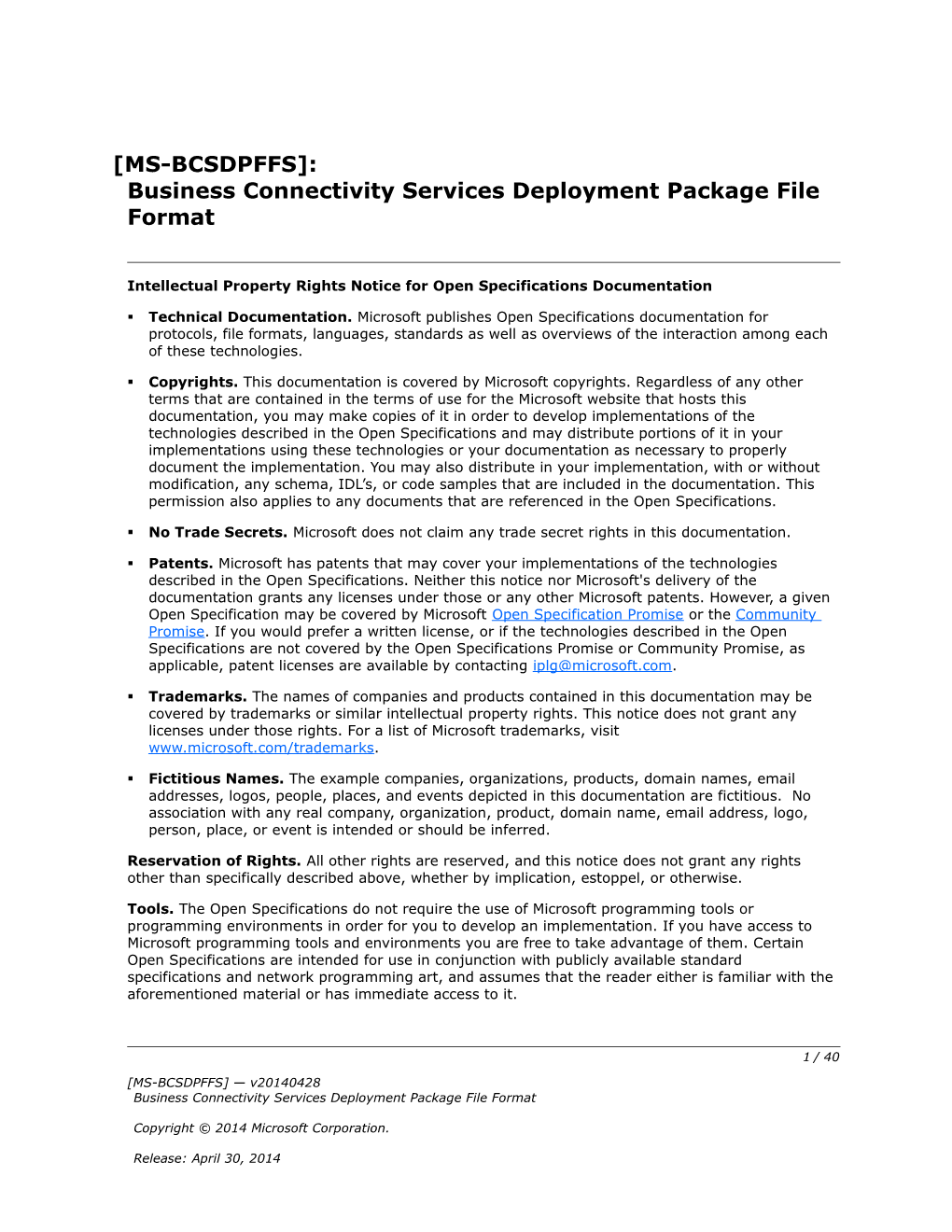 Intellectual Property Rights Notice for Open Specifications Documentation s74