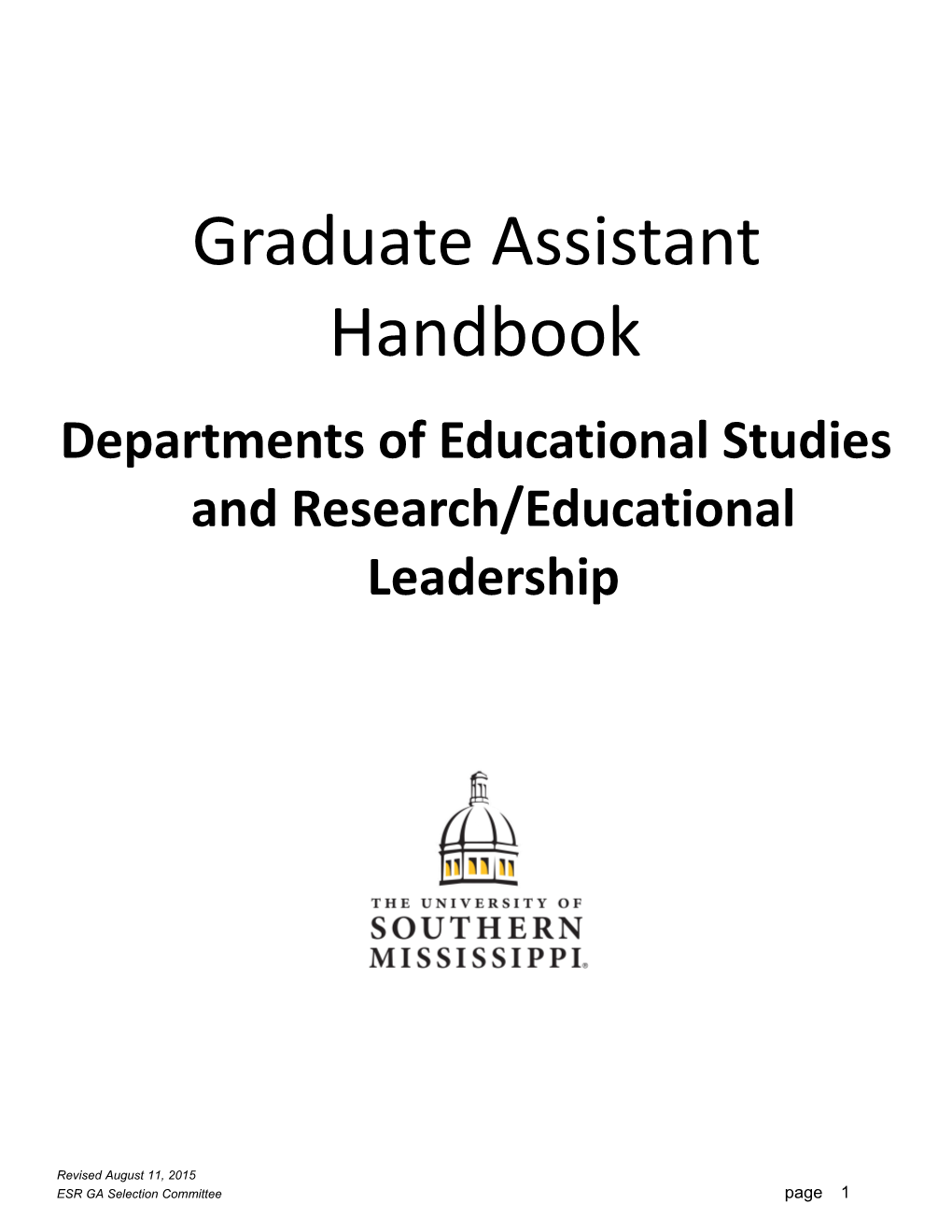 Graduate Assistant Policies and Procedures