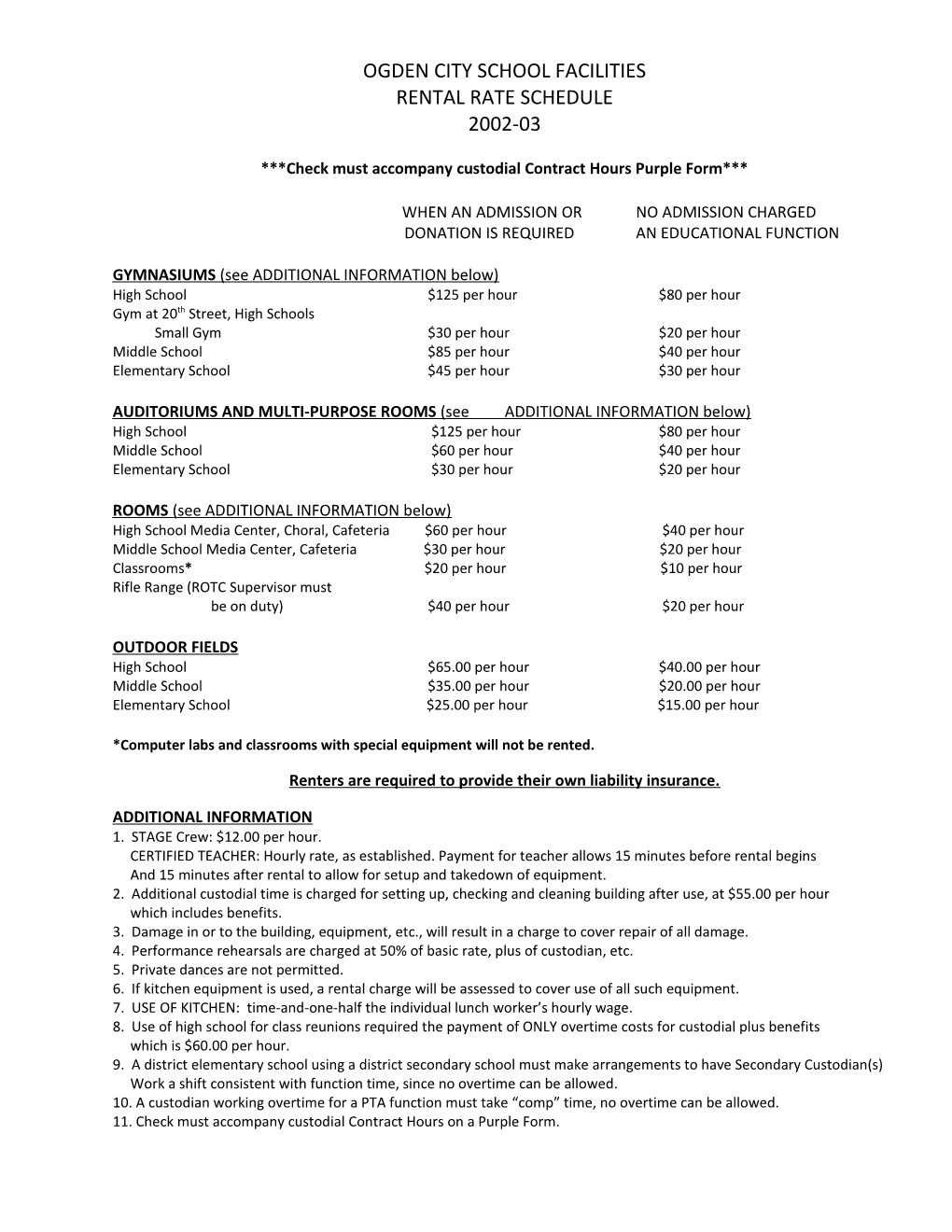 Check Must Accompany Custodial Contract Hours Purple Form