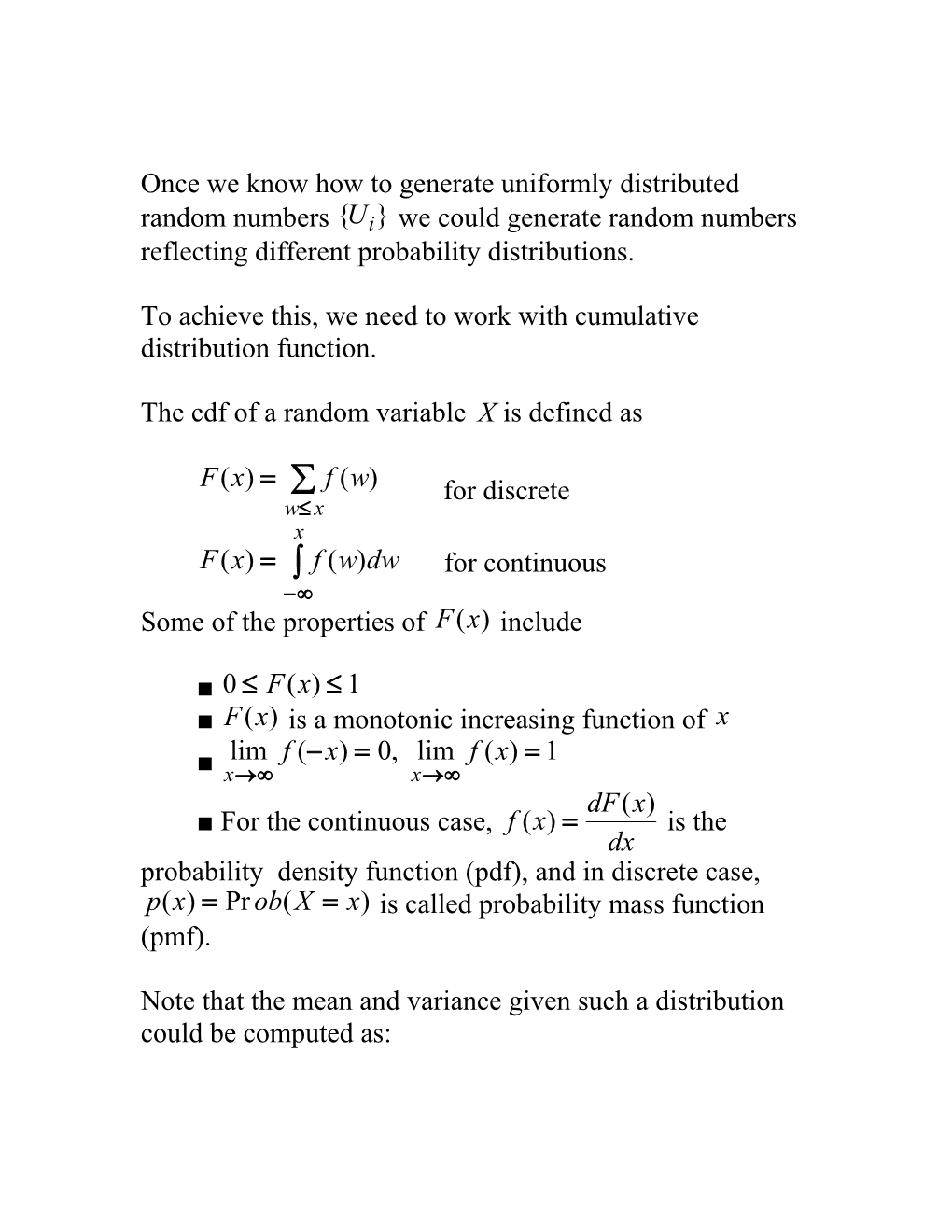 Random Number Generators & Simulation