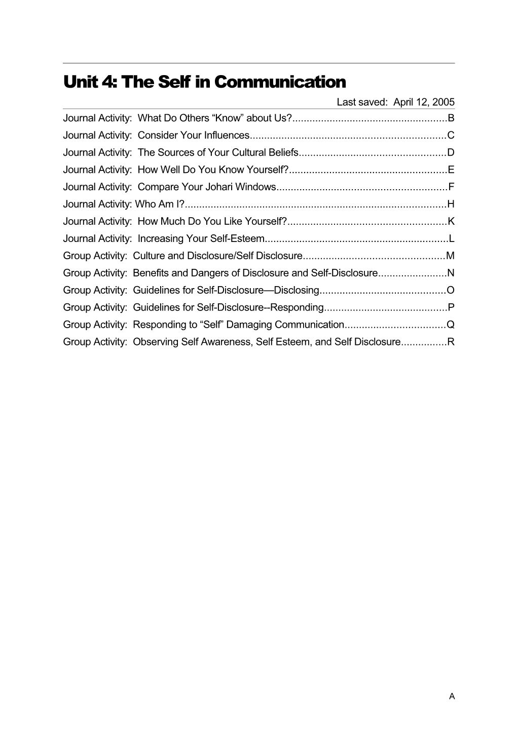 Journal Activity: What Do Others Know About Us