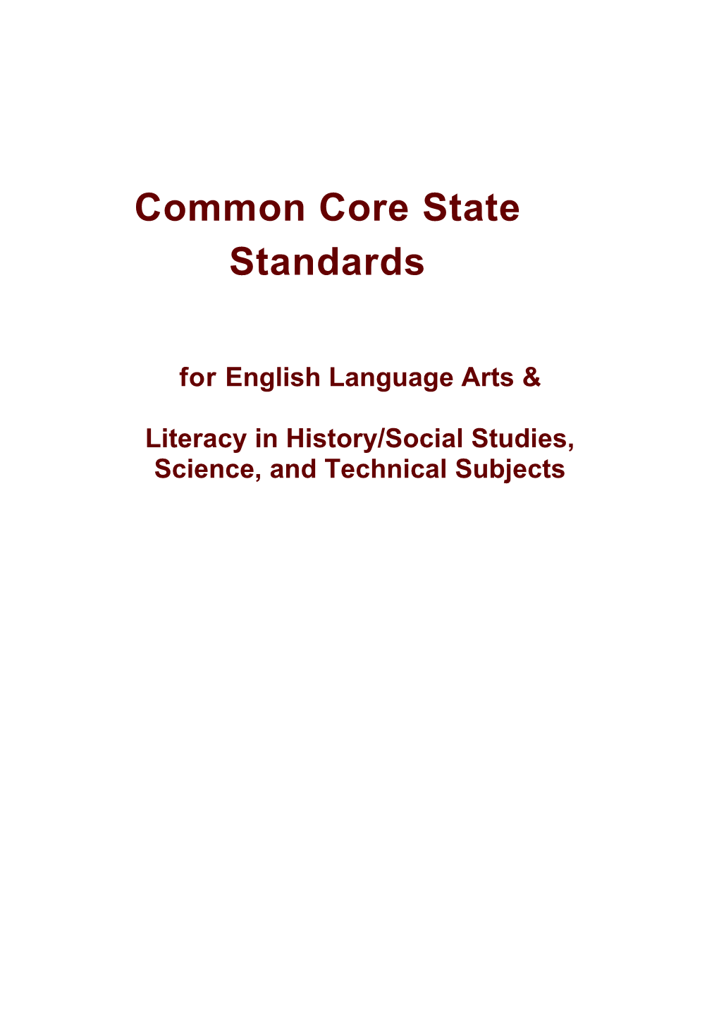 Common Core State Standards