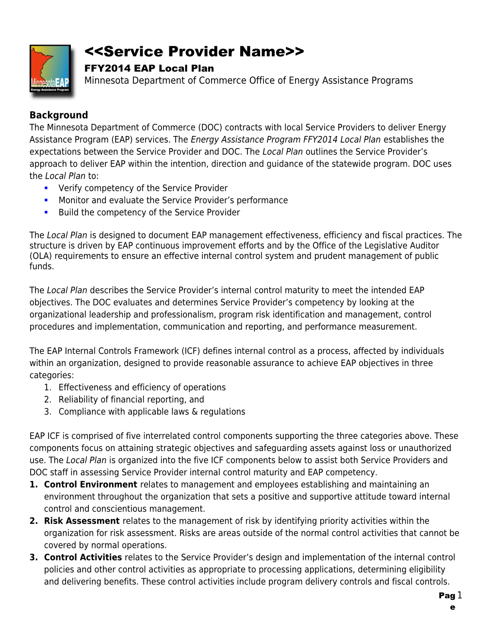 FFY2013 EAP Local Plan