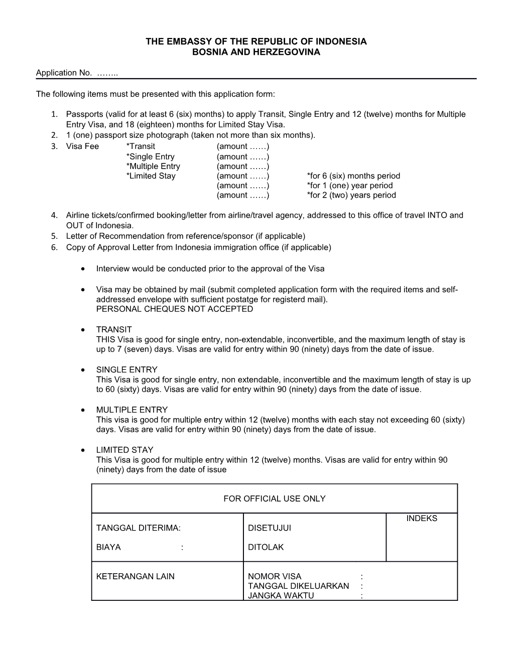 Aplikasi Visa Form