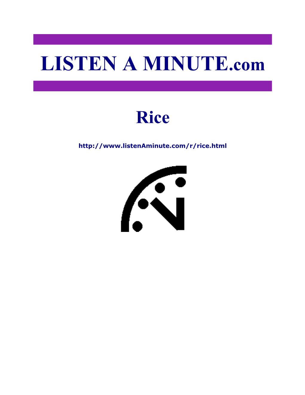 Listen a Minute.Com - ESL Listening - Rice