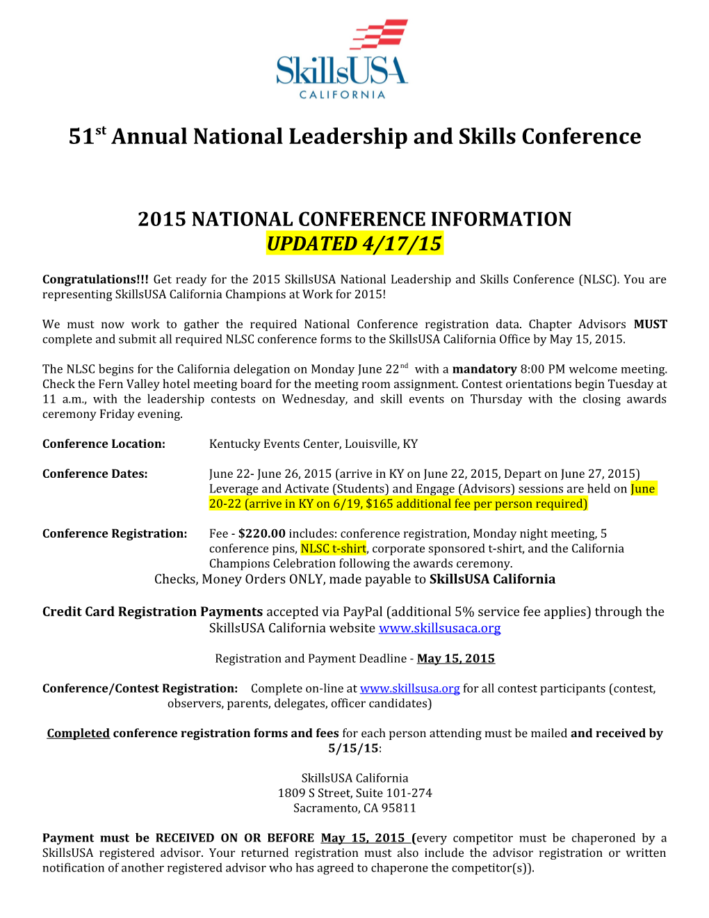 51St Annual National Leadership and Skills Conference