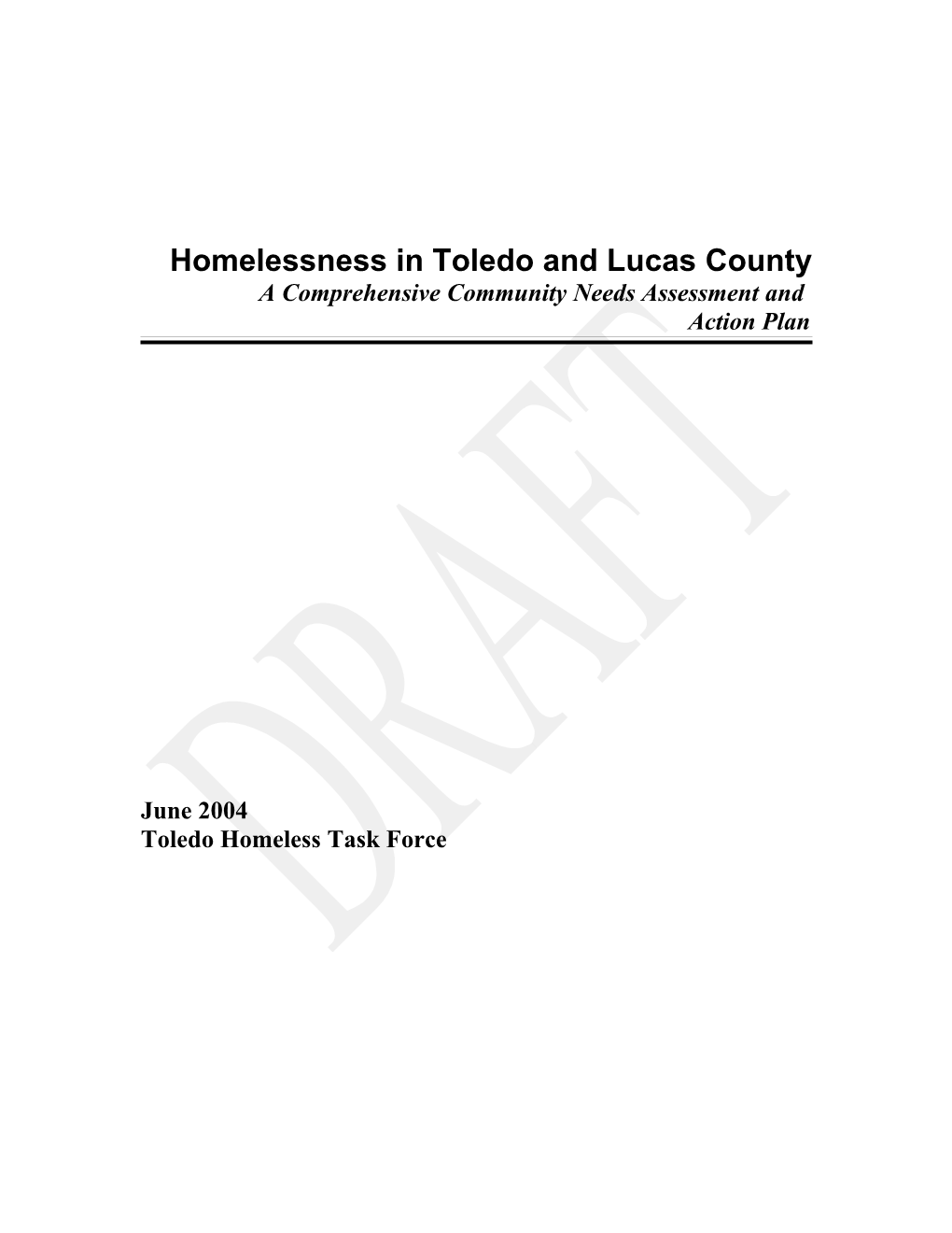 Homelessness in Toledo and Lucas County