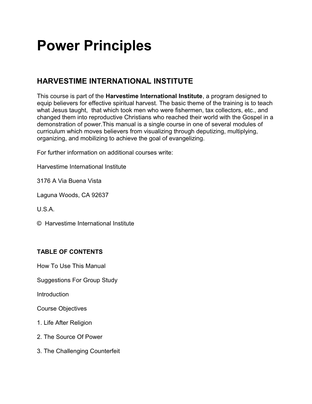 Power Principles