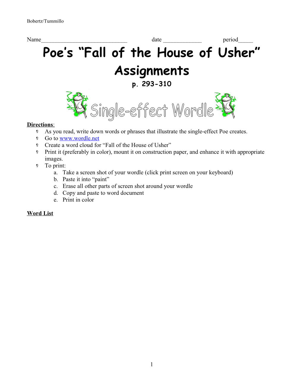 Poe S Fall of the House of Usher