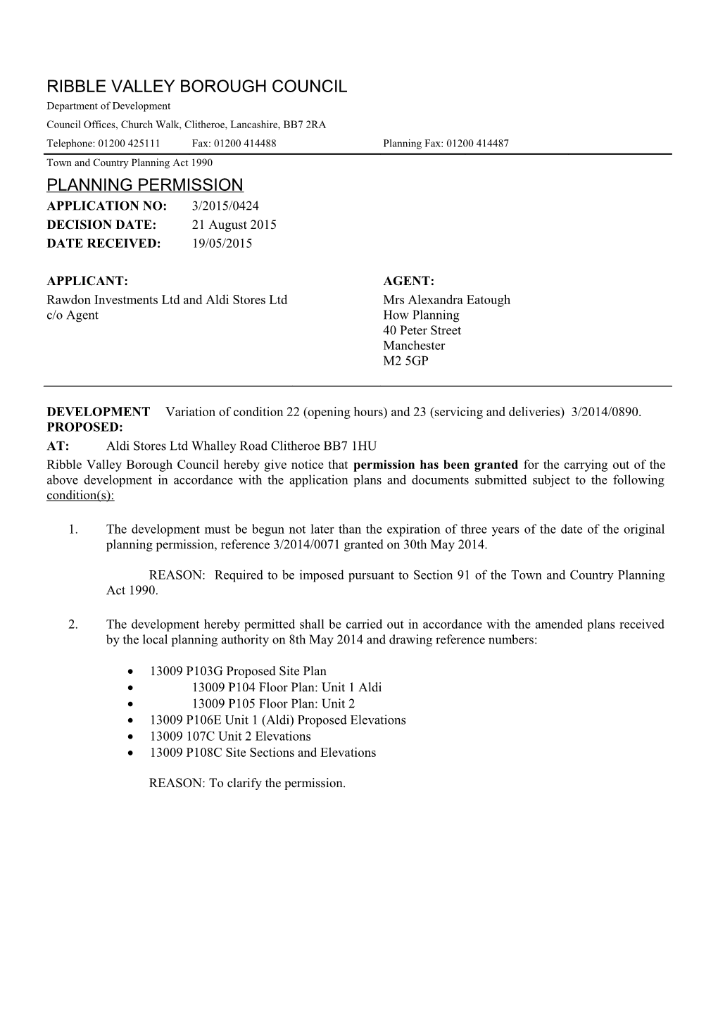 Ribble Valley Borough Council s19