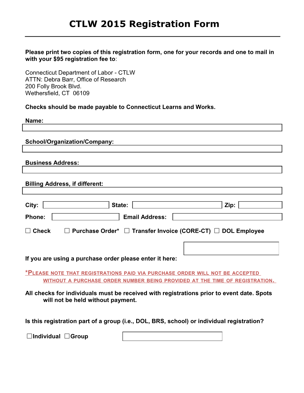 CTLW 2015 Registration Form