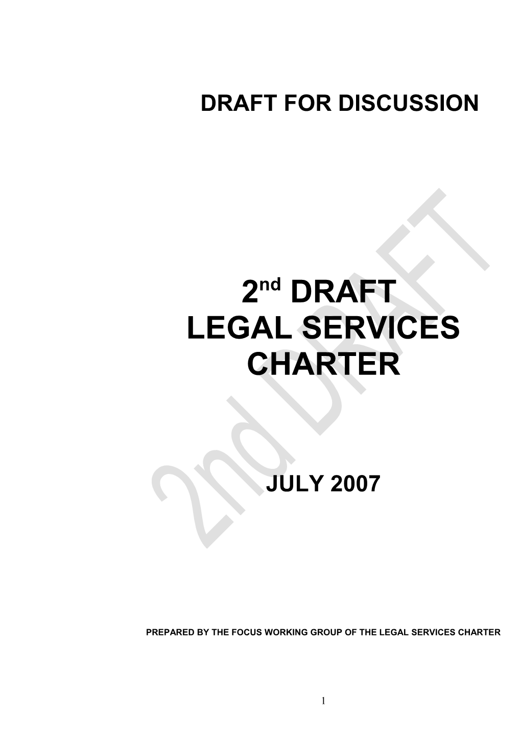 Draft Legal Services Sector Charter Framework