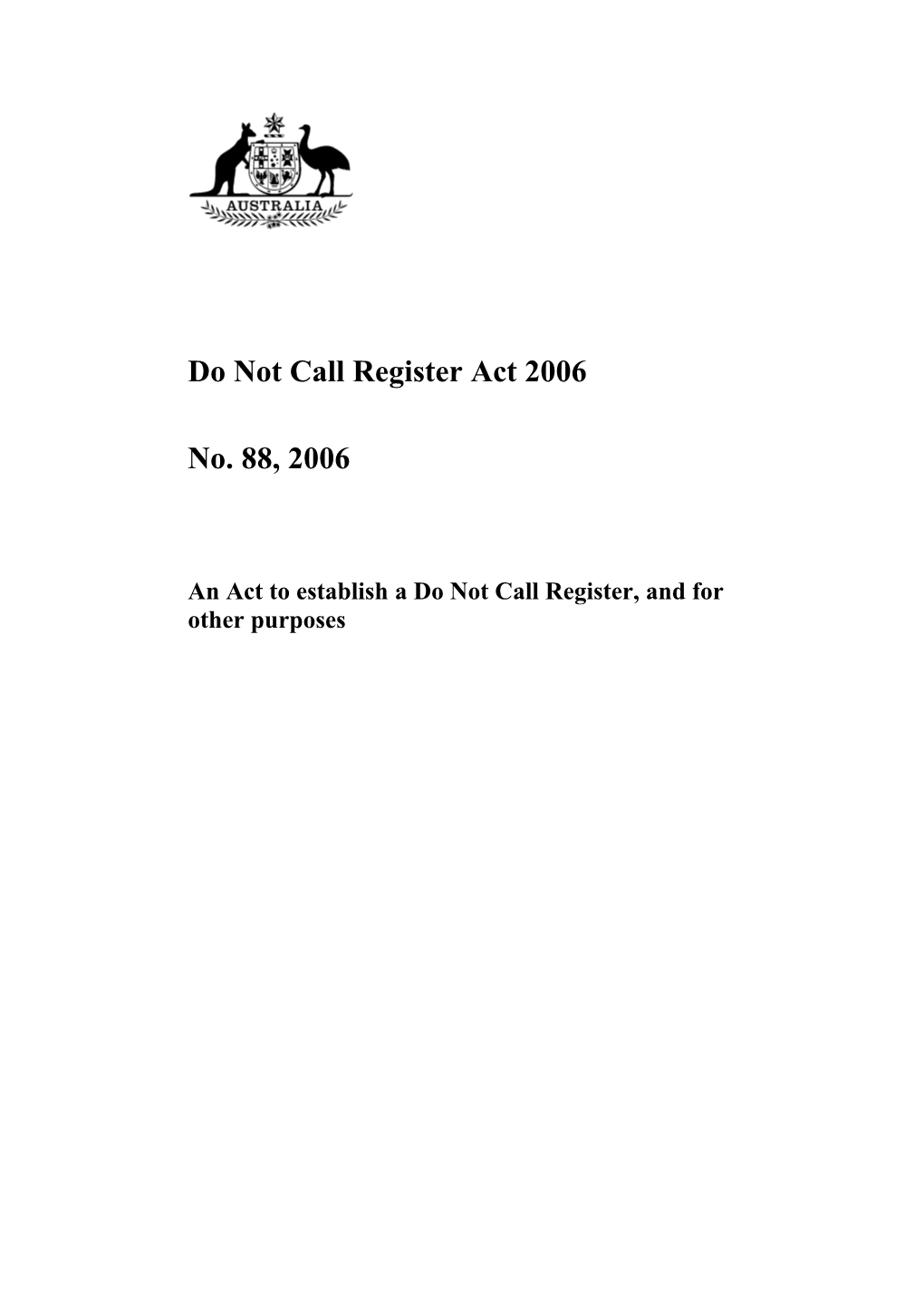 Do Not Call Register Act 2006
