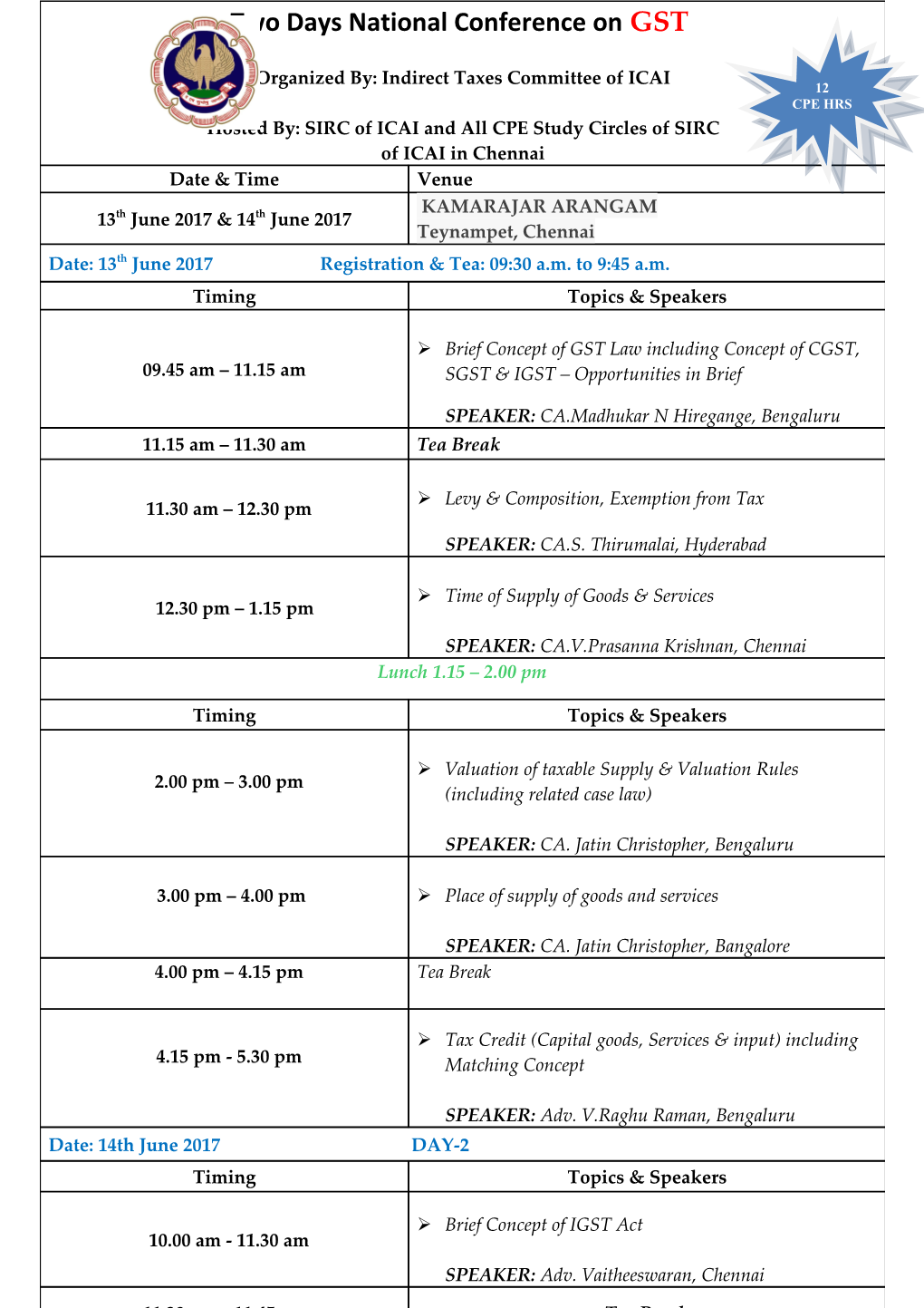 Half Day Seminar on Direct Taxes and Company Law & LLP