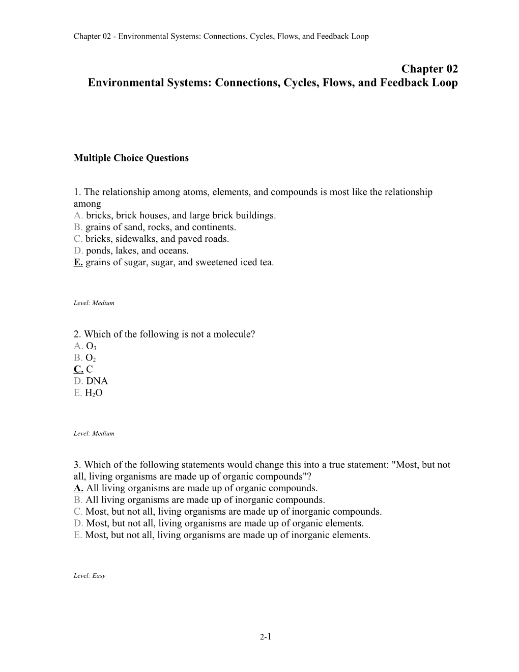 Chapter 02 Environmental Systems: Connections, Cycles, Flows, and Feedback Loop