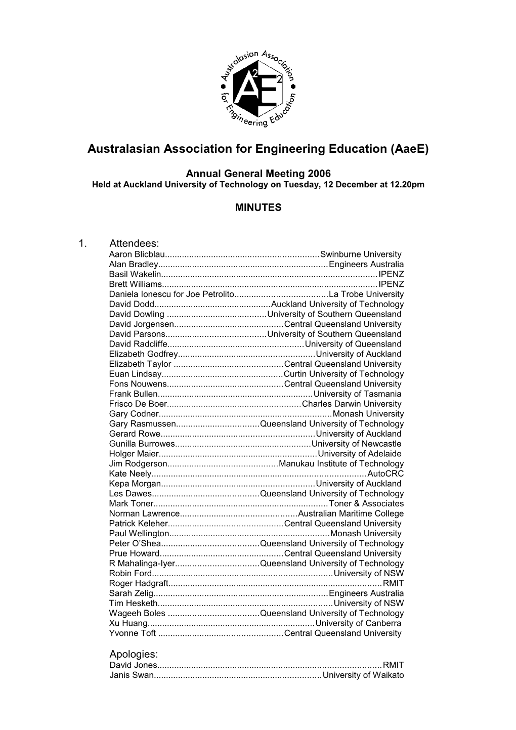 Australasian Association for Engineering Education (Aaee)