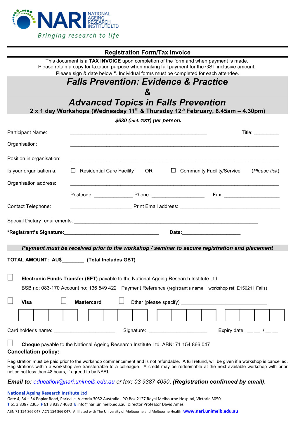 Registrationform/Tax Invoice