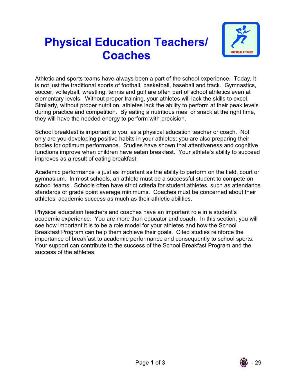 Physical Education Teachers