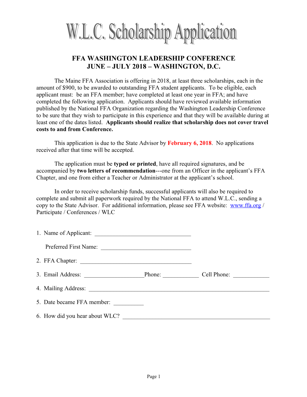 Ffa Washington Leadership Conference