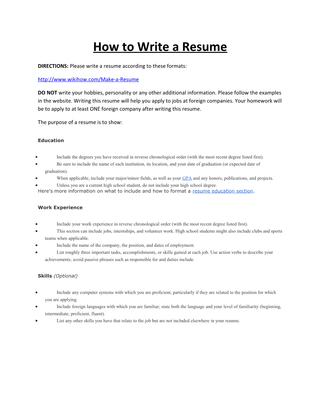 How to Write a Resume