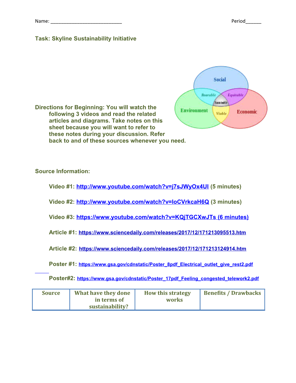 Task: Skyline Sustainability Initiative