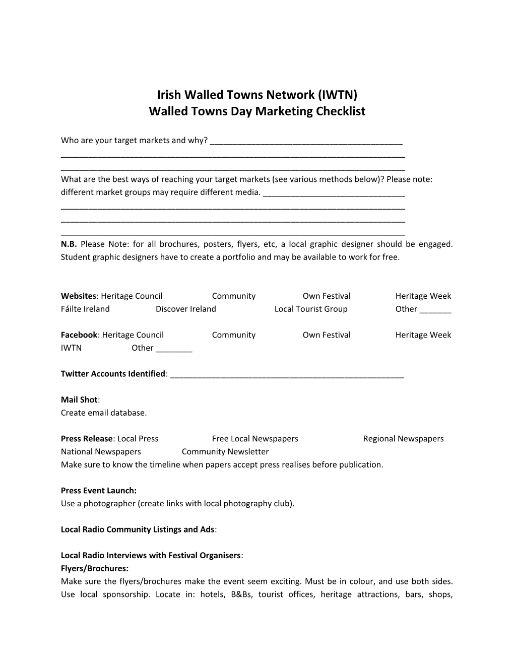 Irish Walled Towns Network (IWTN)
