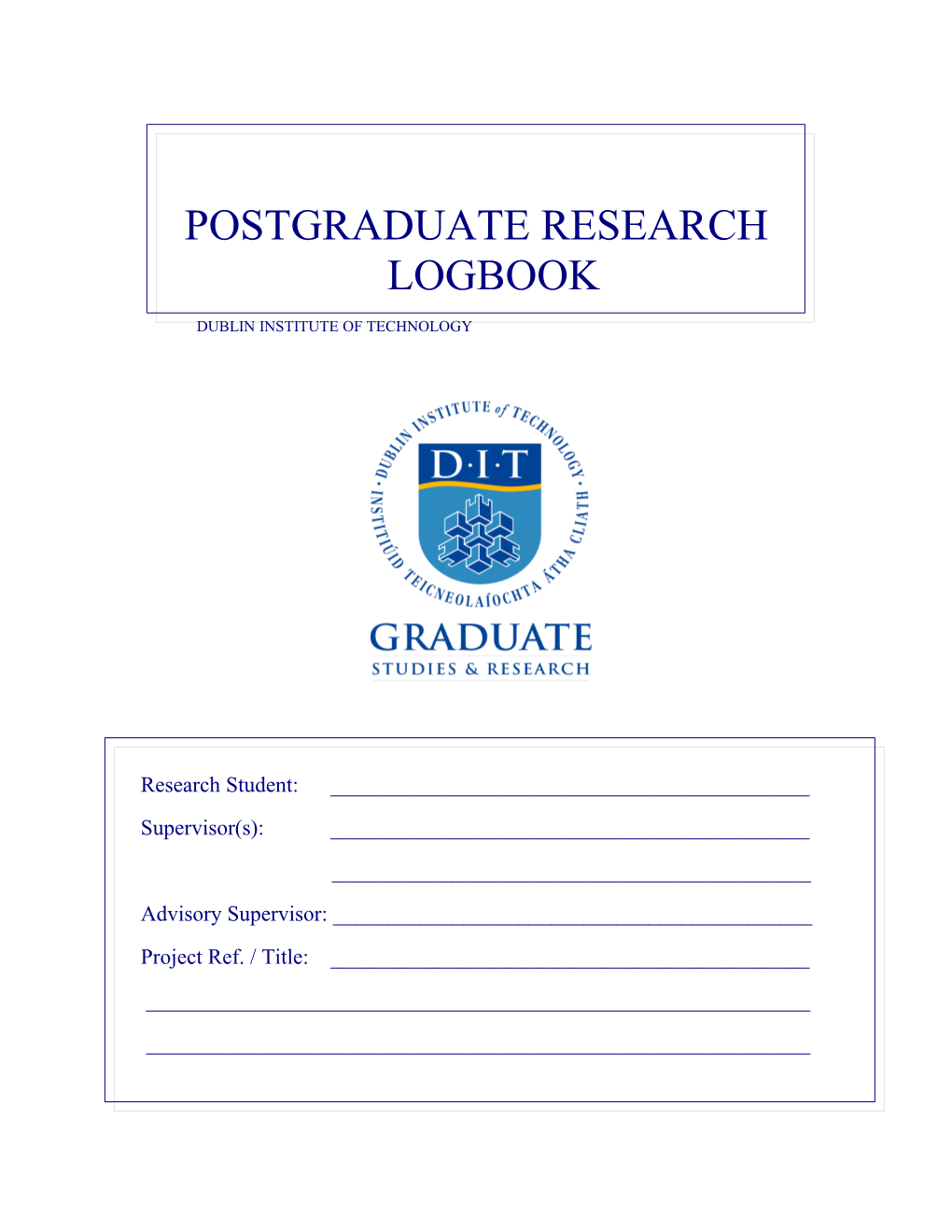 Postgraduate Research Logbook