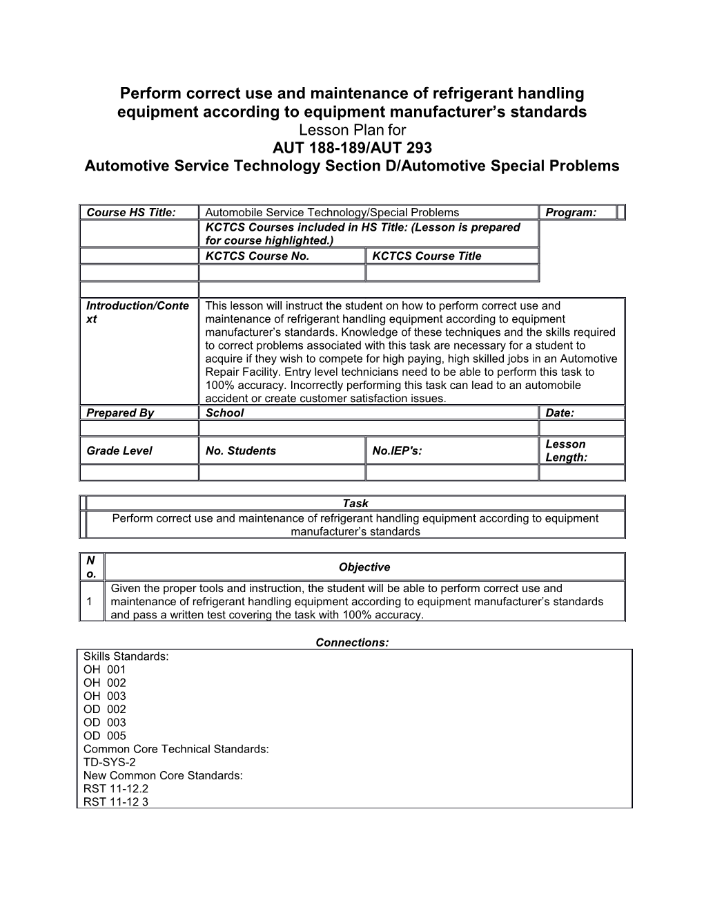 Automotive Service Technology Section D/Automotive Special Problems