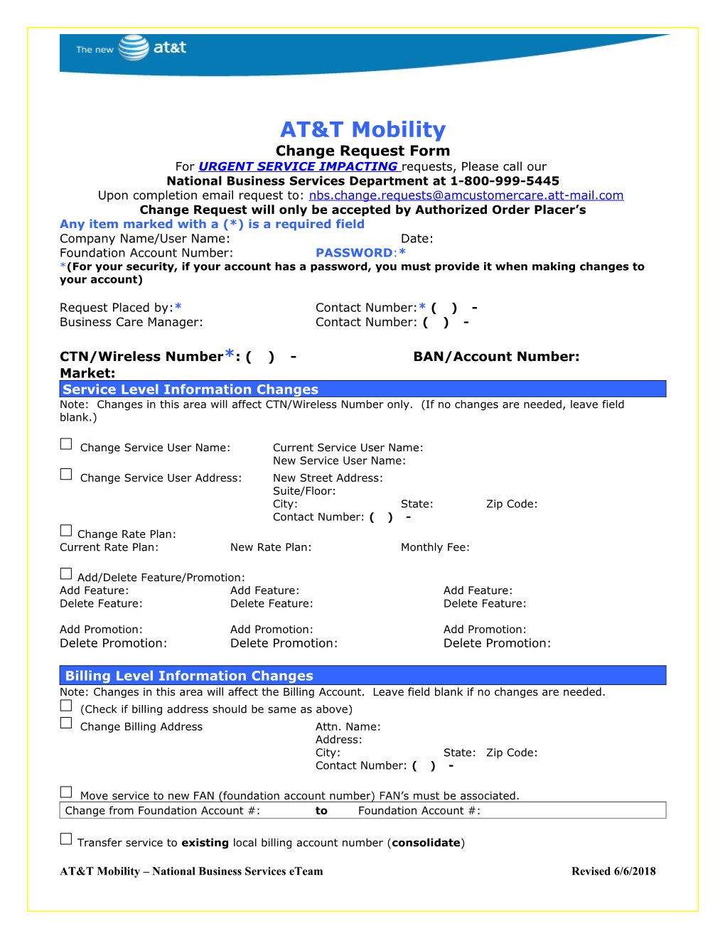 AT&T Wireless Services National Accounts