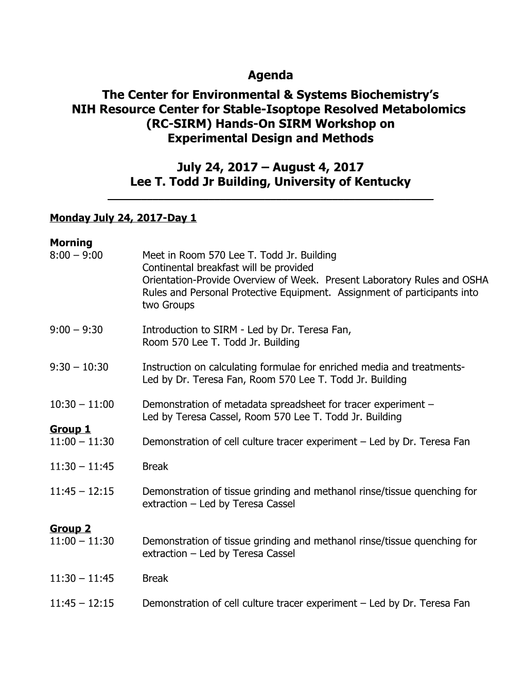 The Center for Environmental & Systems Biochemistry S