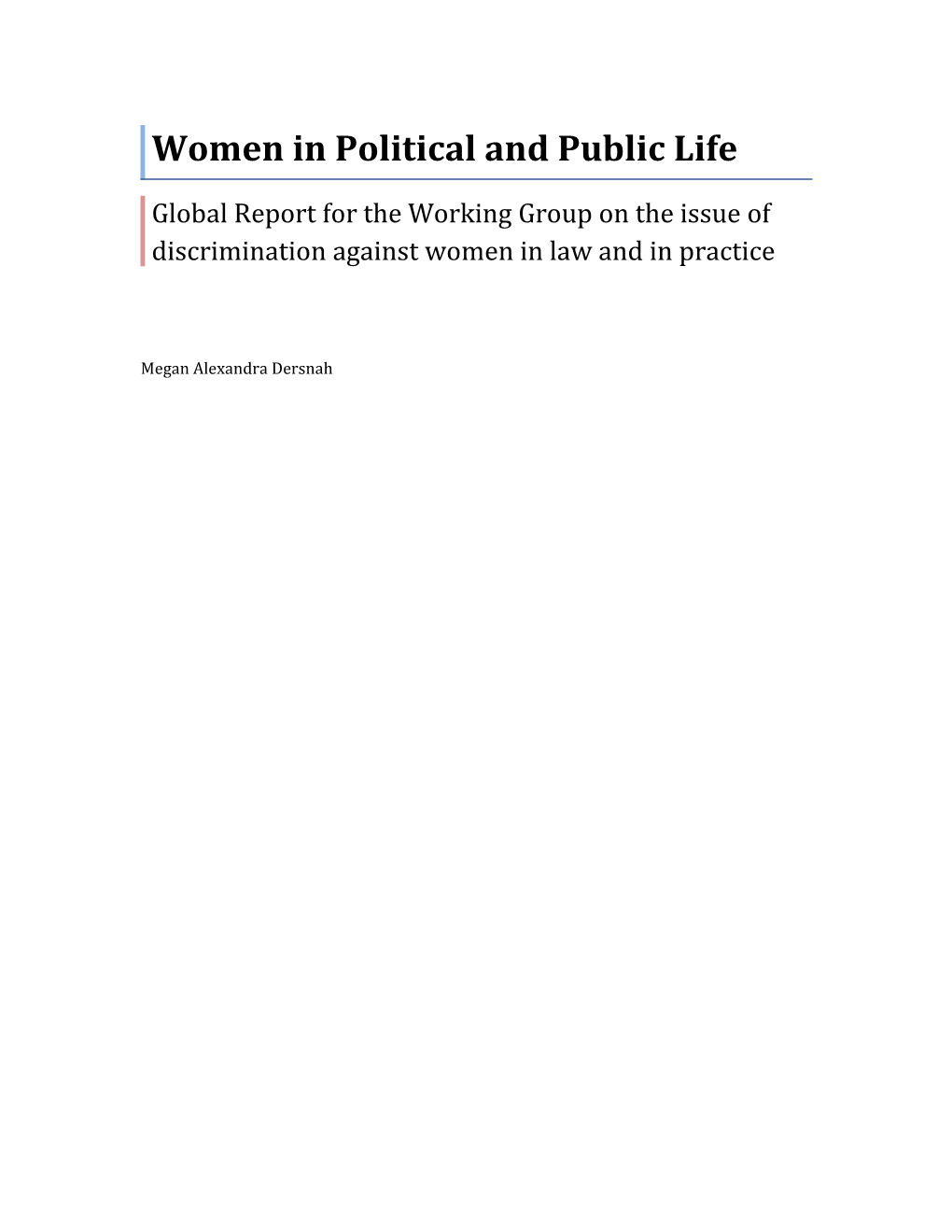 Women in Political and Public Life
