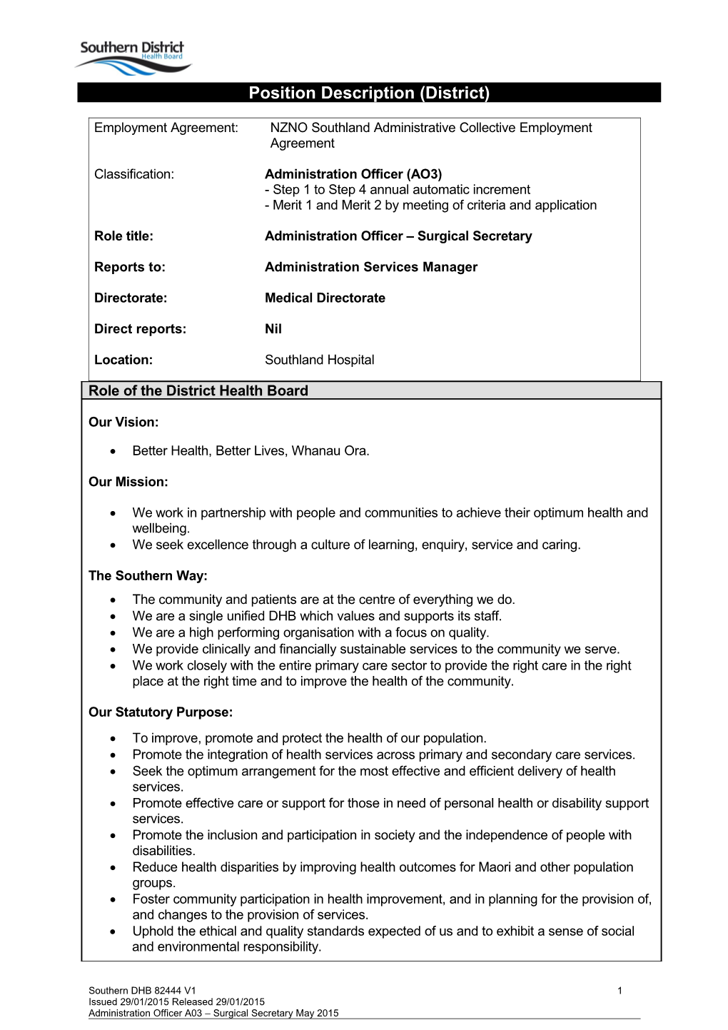 Position Description (District) s1