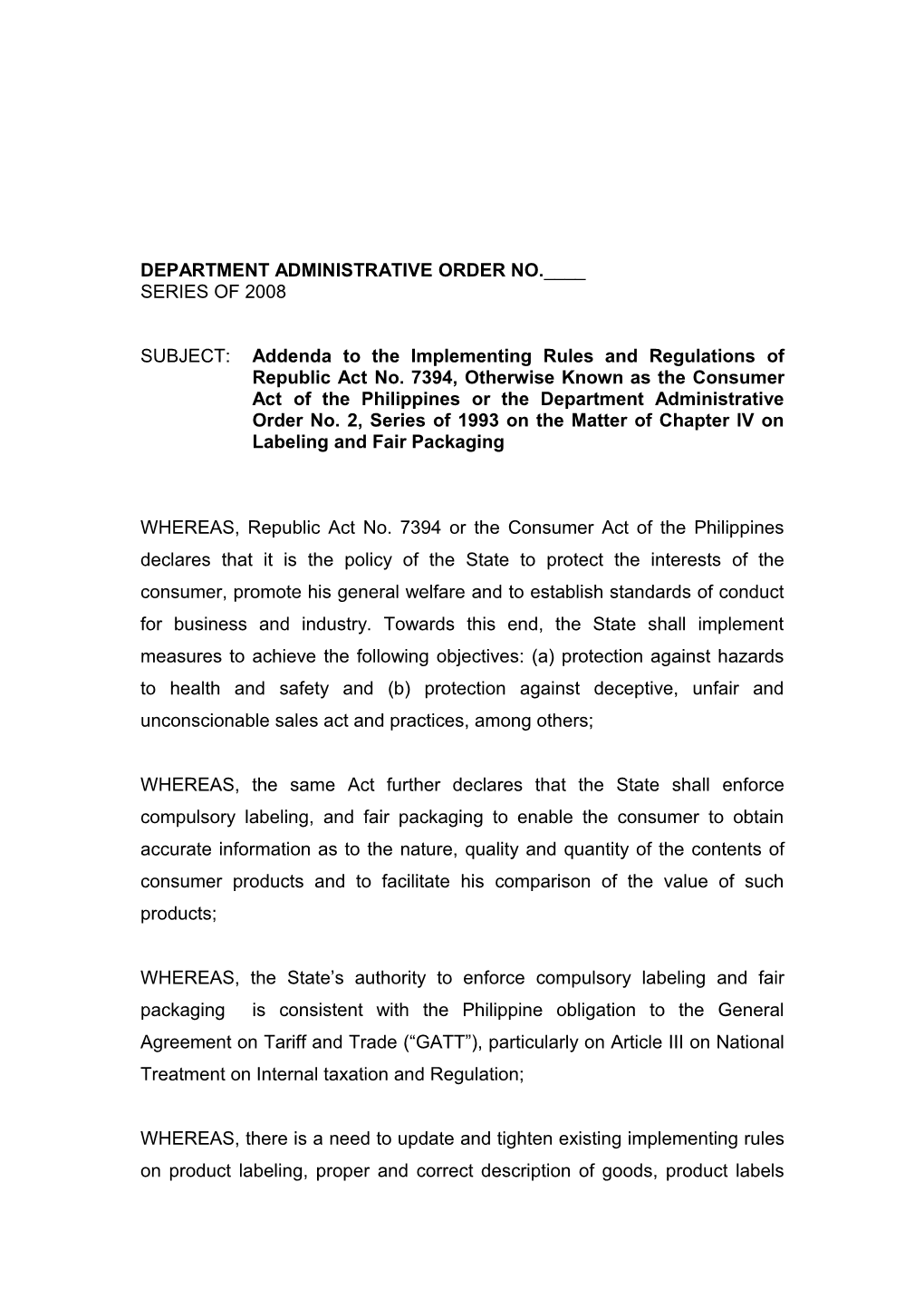 Joint Dti-Doh-Da Department Administrative Order No