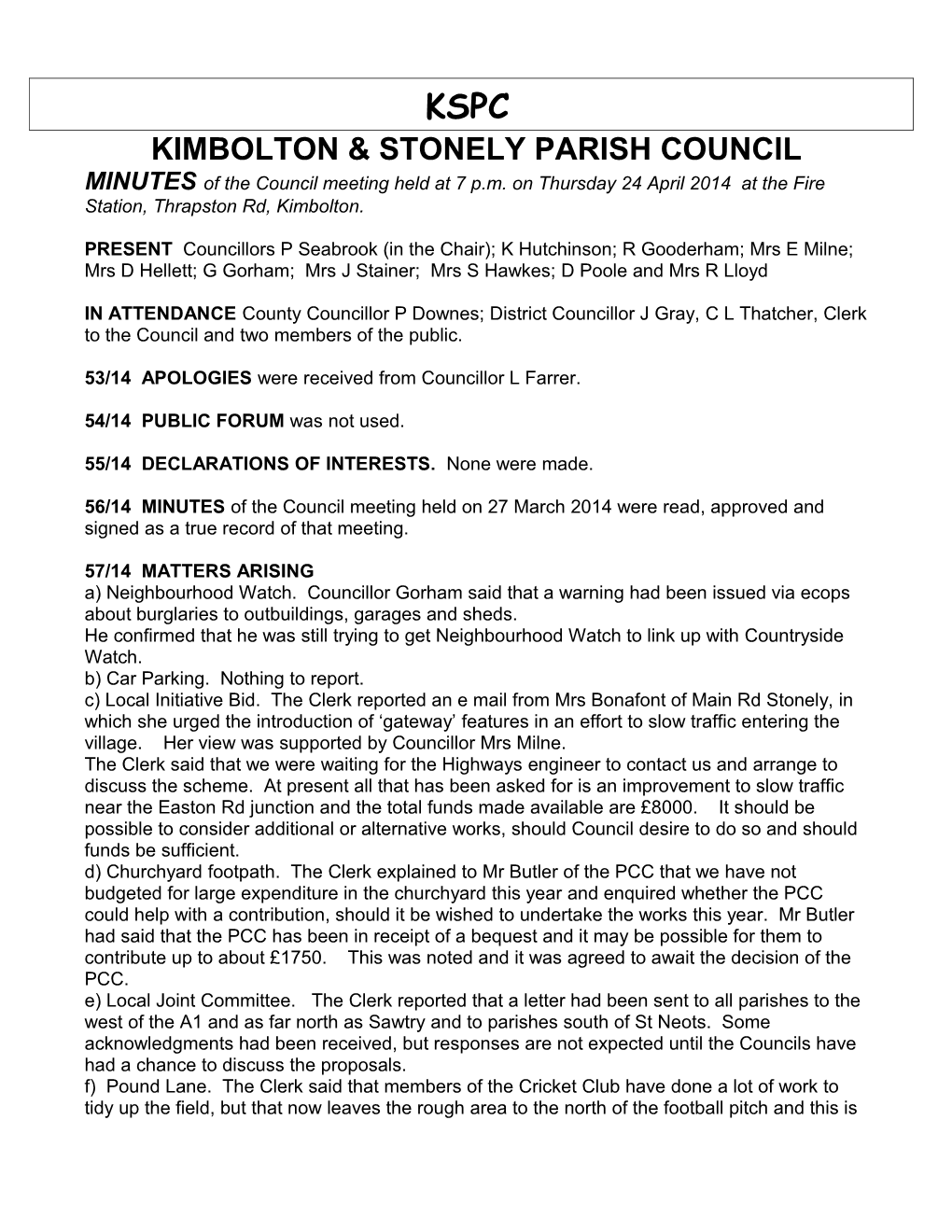 Kimbolton & Stonely Parish Council s6