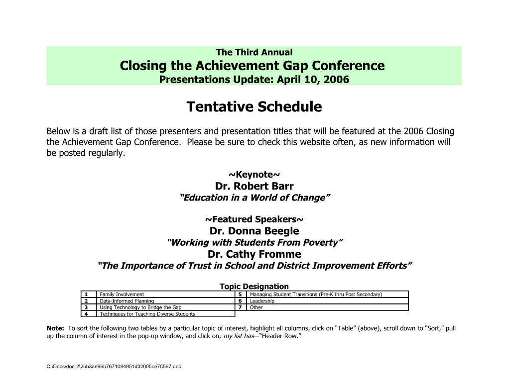 Closing the Achievement Gap Conference