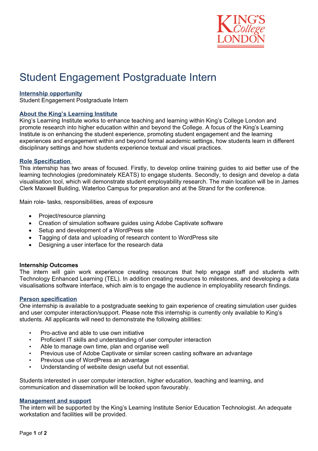 Internship Opportunity