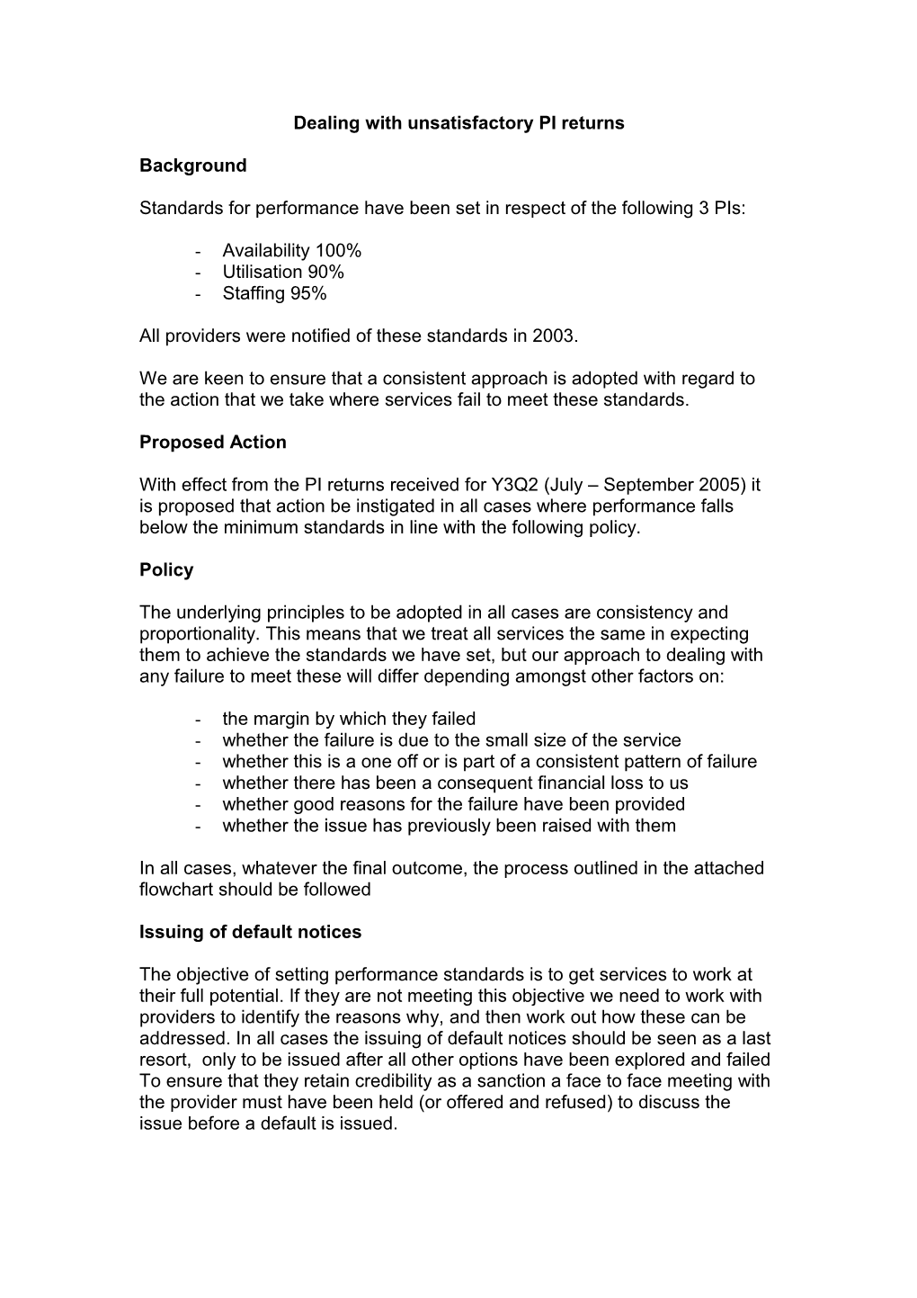 Dealing with Unsatisfactory PI Returns