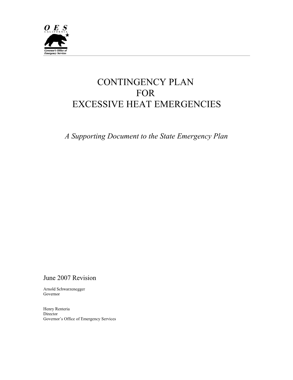 A Supporting Document to the State Emergency Plan