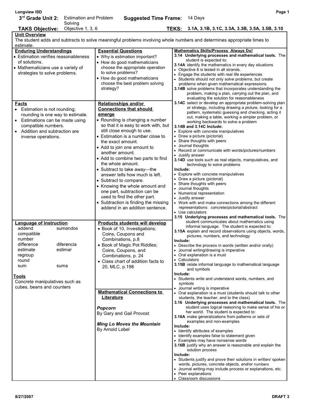 3 Math Unit 2 Overview