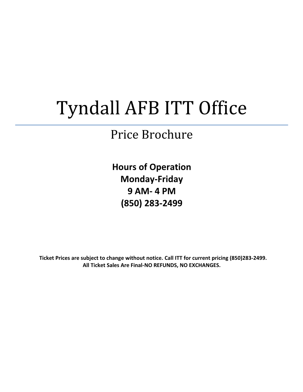 Tyndall AFB ITT Office