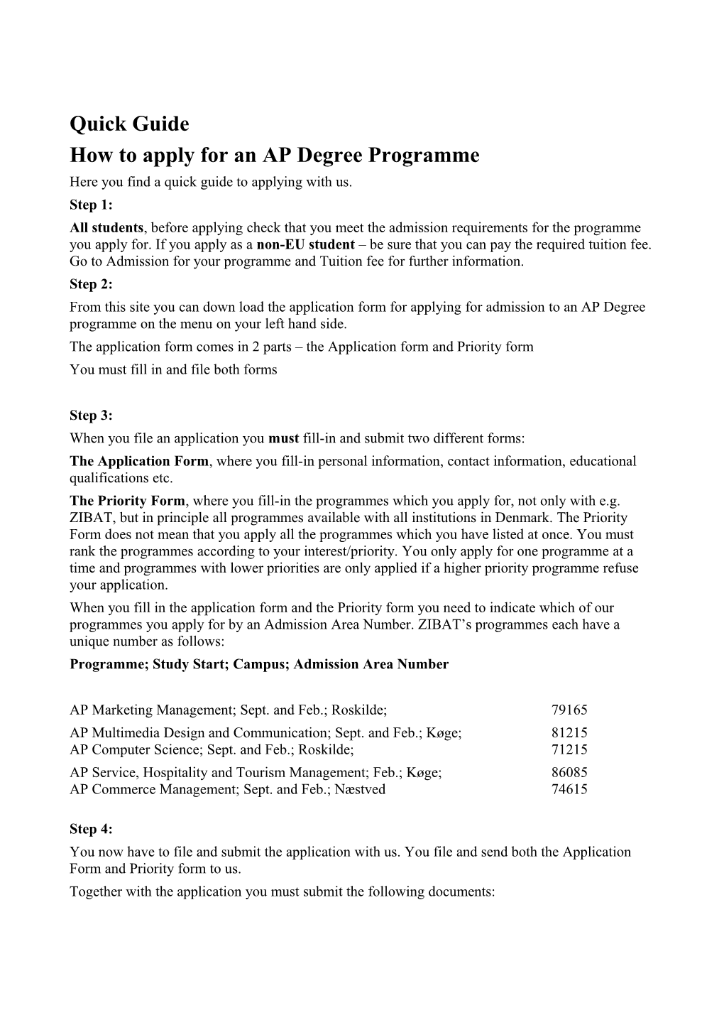 How to Apply for an AP Degree Programme
