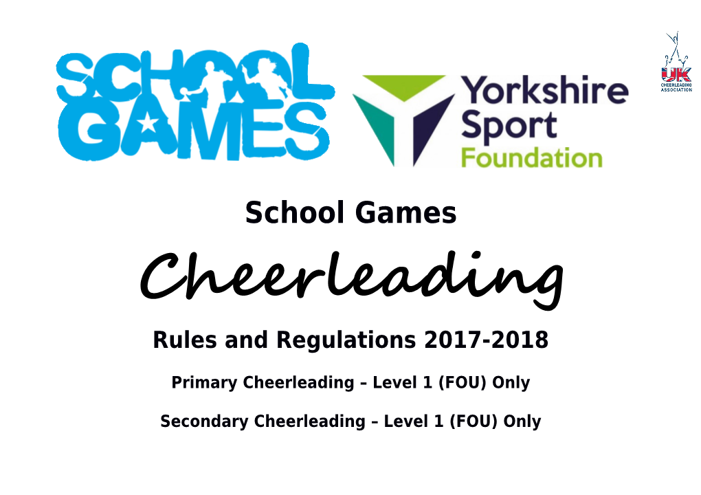 Primary Cheerleading Level 1 (FOU) Only