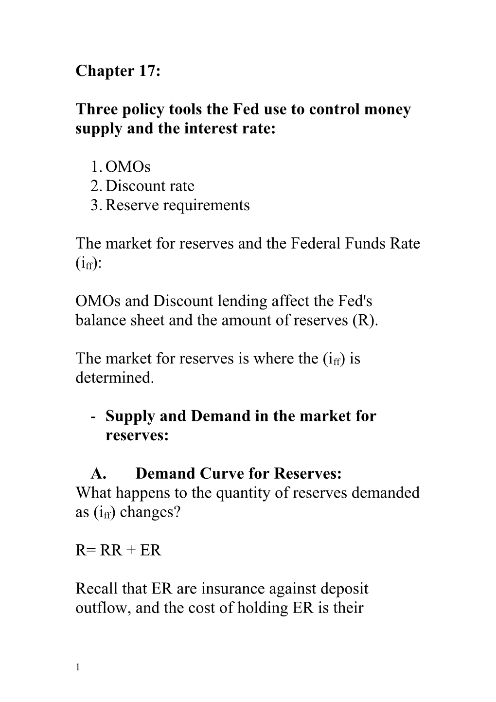 Three Policy Tools the Fed Use to Control Money Supply and the Interest Rate