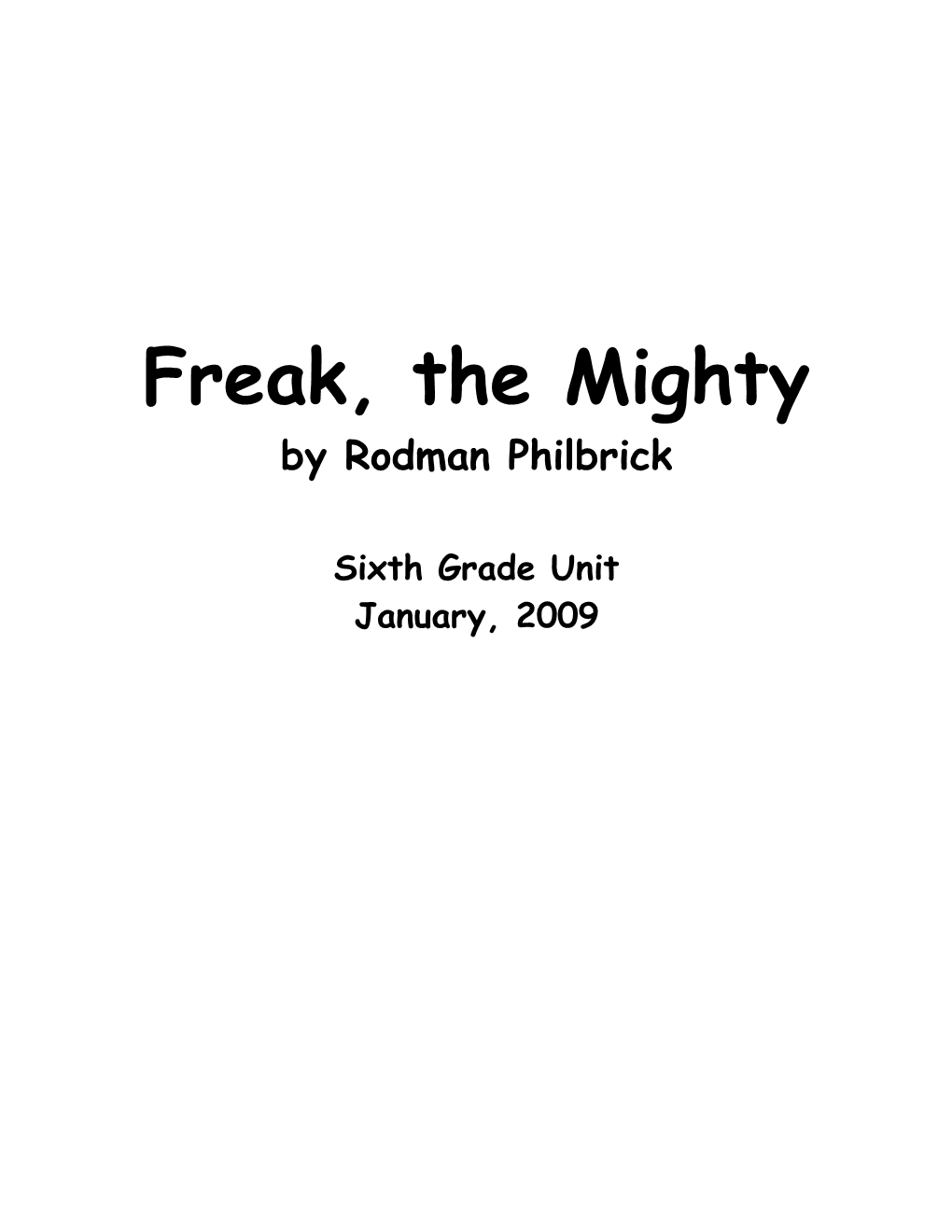 Freak, the Mighty